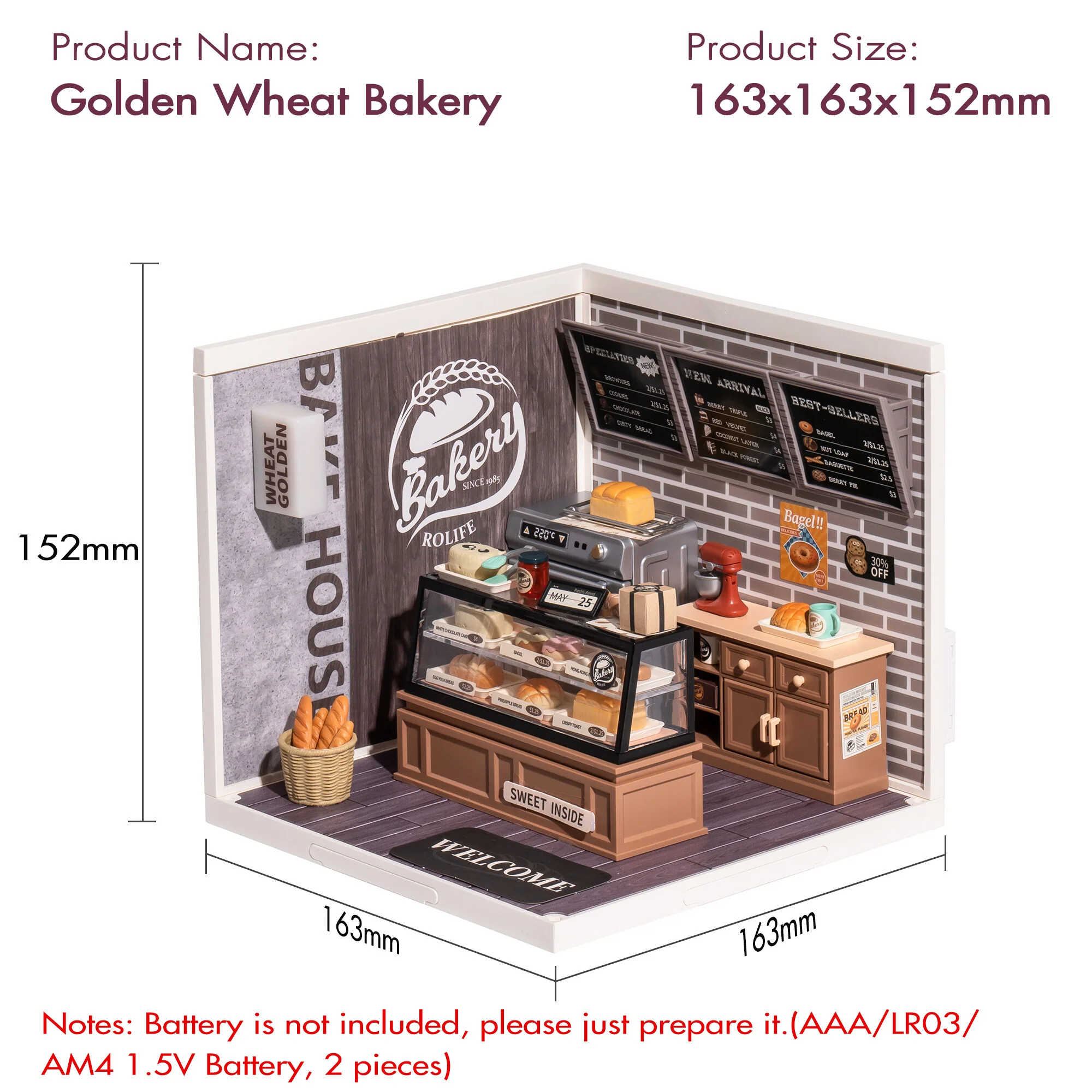 Robotime Rolife DIY Plastic Superstore Golden Wheat Bakery - Image 6