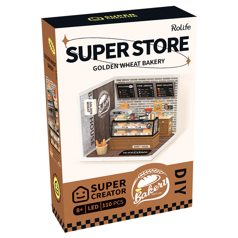 Robotime Rolife DIY Plastic Superstore Golden Wheat Bakery - Image 7