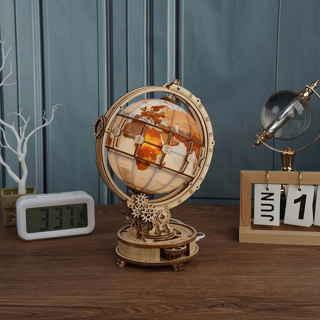 Robotime ROKR 3D Wooden Puzzle Luminous Globe - Image 4