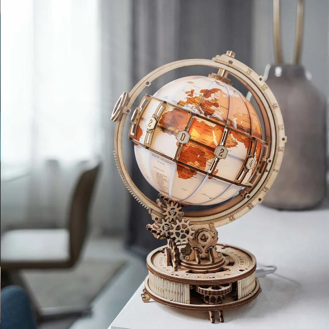Robotime ROKR 3D Wooden Puzzle Luminous Globe - Image 5