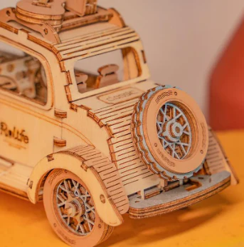 Robotime Retro Vintage Car DIY 3D Wooden Puzzle - Image 3