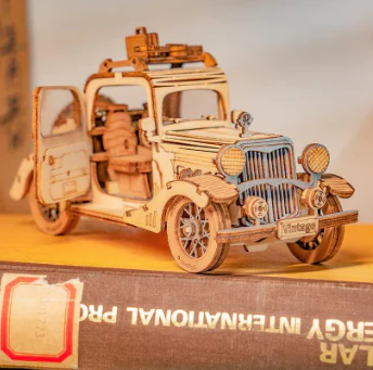 Robotime Retro Vintage Car DIY 3D Wooden Puzzle - Image 4
