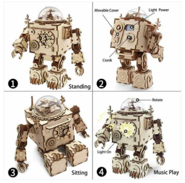 Robotime ROKR 3D Wooden Puzzle  Music Box Orpheus - Image 2