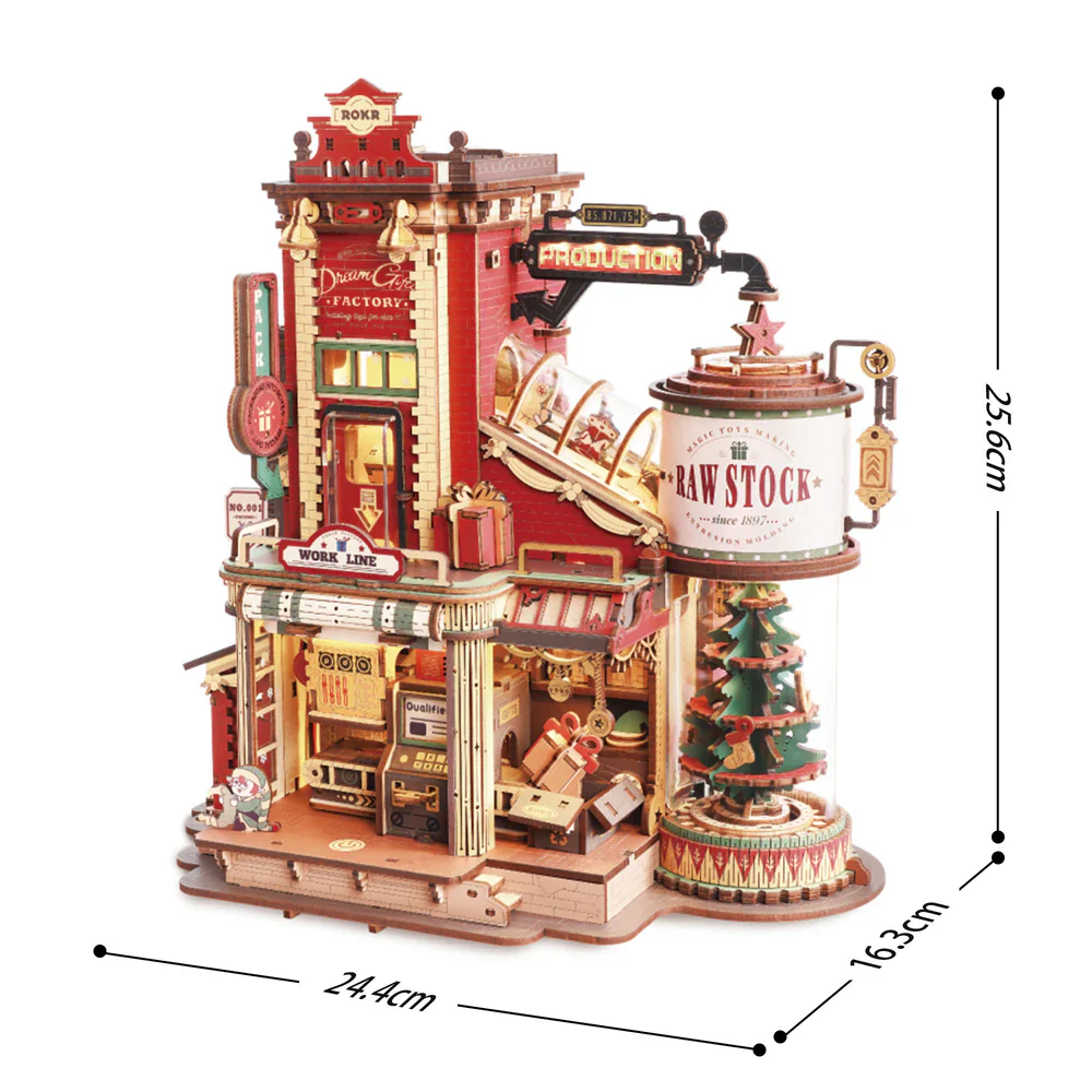 Robotime ROKR Christmas Dream Gift Factory Wooden Music Box EAB01 - Image 2