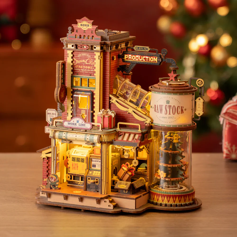 Robotime ROKR Christmas Dream Gift Factory Wooden Music Box EAB01 - Image 3