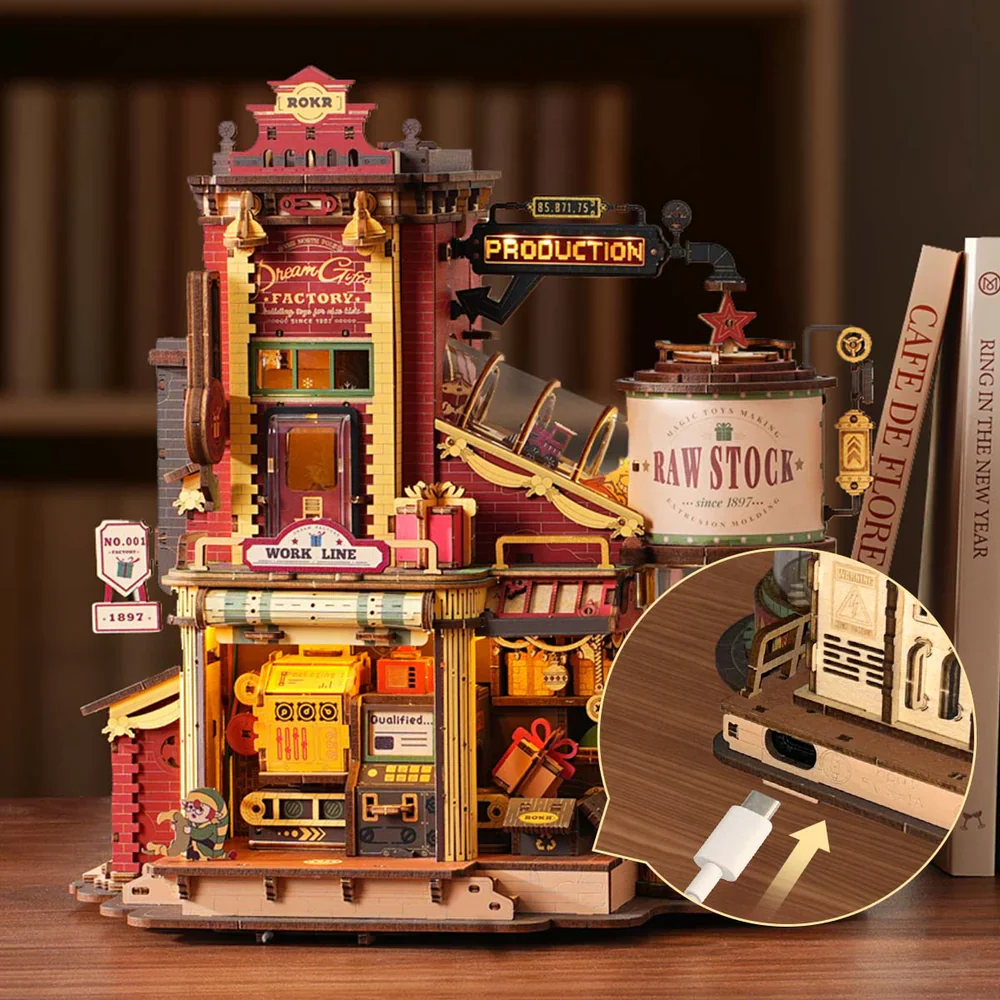 Robotime ROKR Christmas Dream Gift Factory Wooden Music Box EAB01 - Image 6