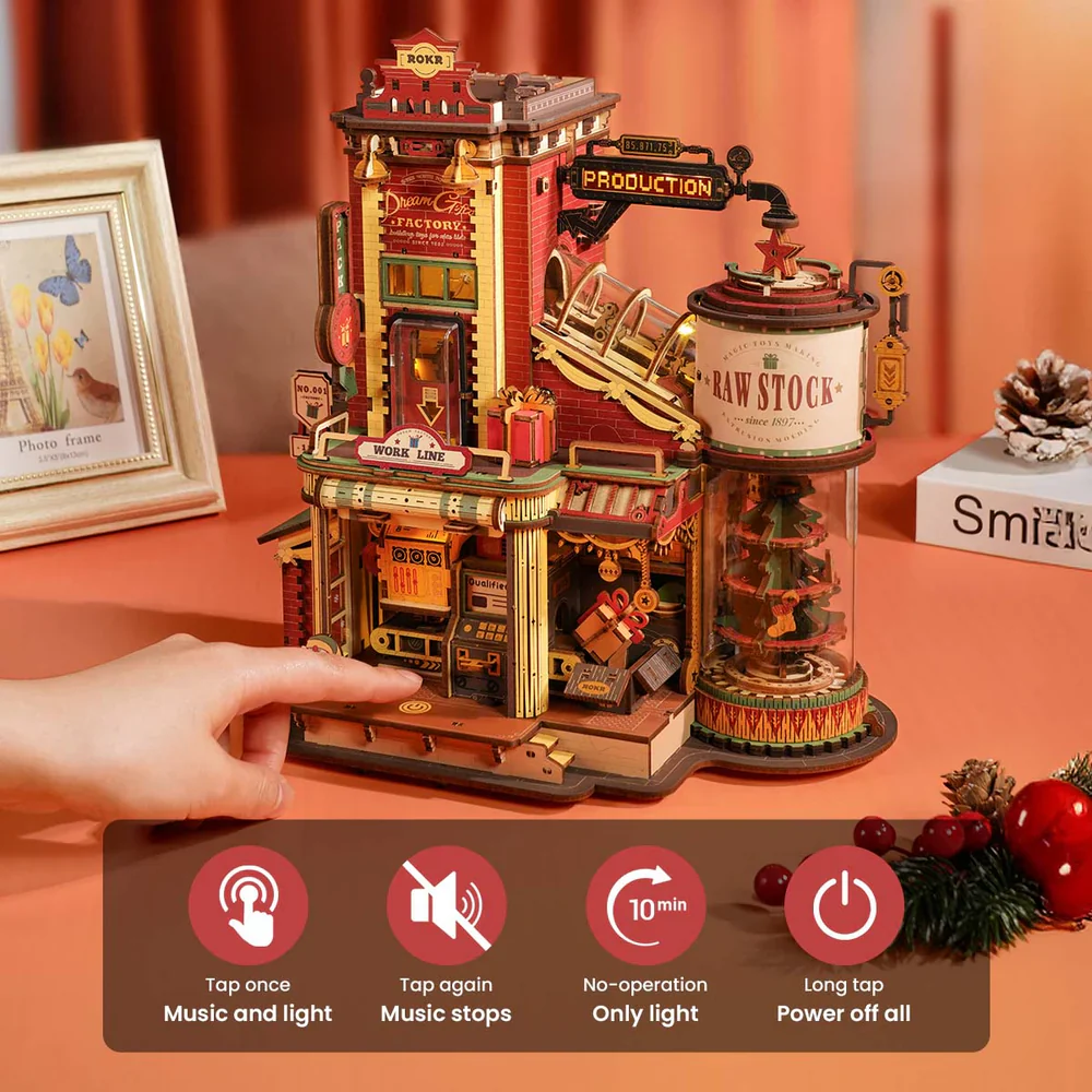 Robotime ROKR Christmas Dream Gift Factory Wooden Music Box EAB01 - Image 7
