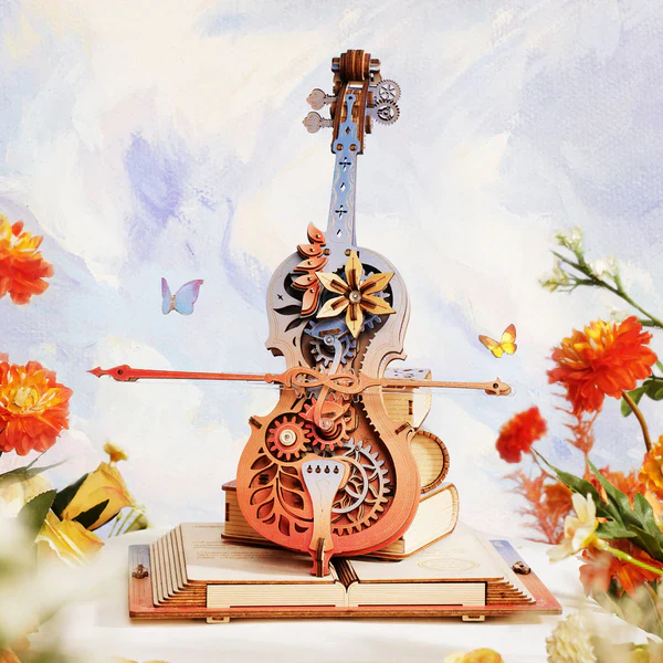 Robotime ROKR Symphony of Gorgeous Dreams Mechanical Music Box 3D Wooden Puzzle AMK63M - Image 3