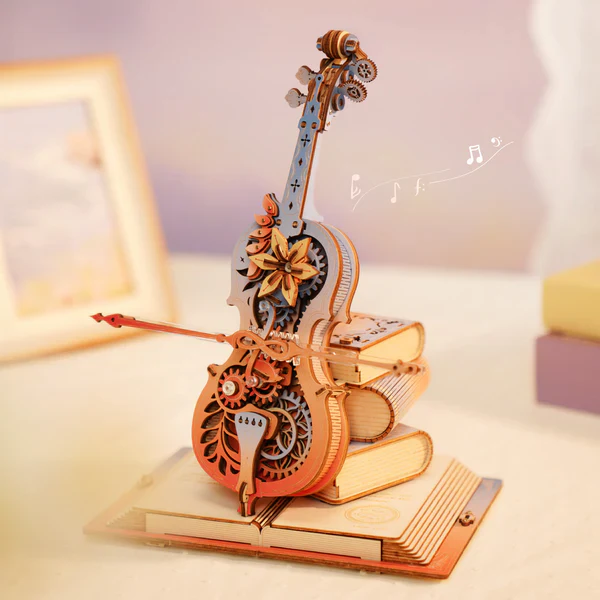 Robotime ROKR Symphony of Gorgeous Dreams Mechanical Music Box 3D Wooden Puzzle AMK63M - Image 5