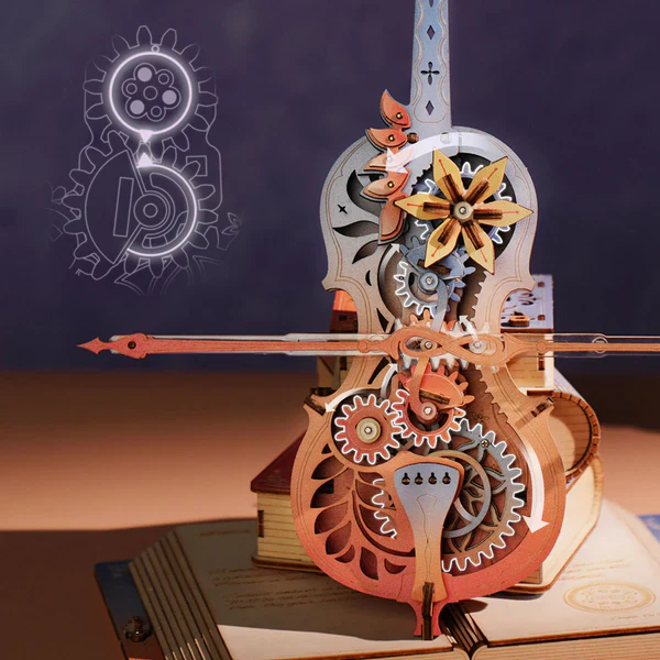 Robotime ROKR Symphony of Gorgeous Dreams Mechanical Music Box 3D Wooden Puzzle AMK63M - Image 6