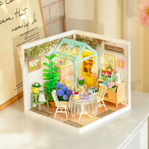 Robotime Rolife Blooming Tea Garden DIY Miniature House DW013B - Image 2