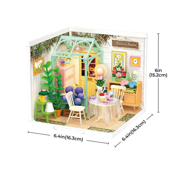 Robotime Rolife Blooming Tea Garden DIY Miniature House DW013B - Image 4