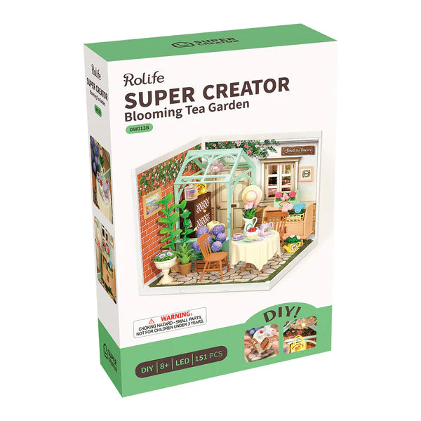 Robotime Rolife Blooming Tea Garden DIY Miniature House DW013B - Image 5