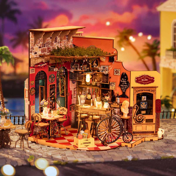 Robotime Rolife Cheers Bar & Dining DIY Miniature House DG173 - Image 2