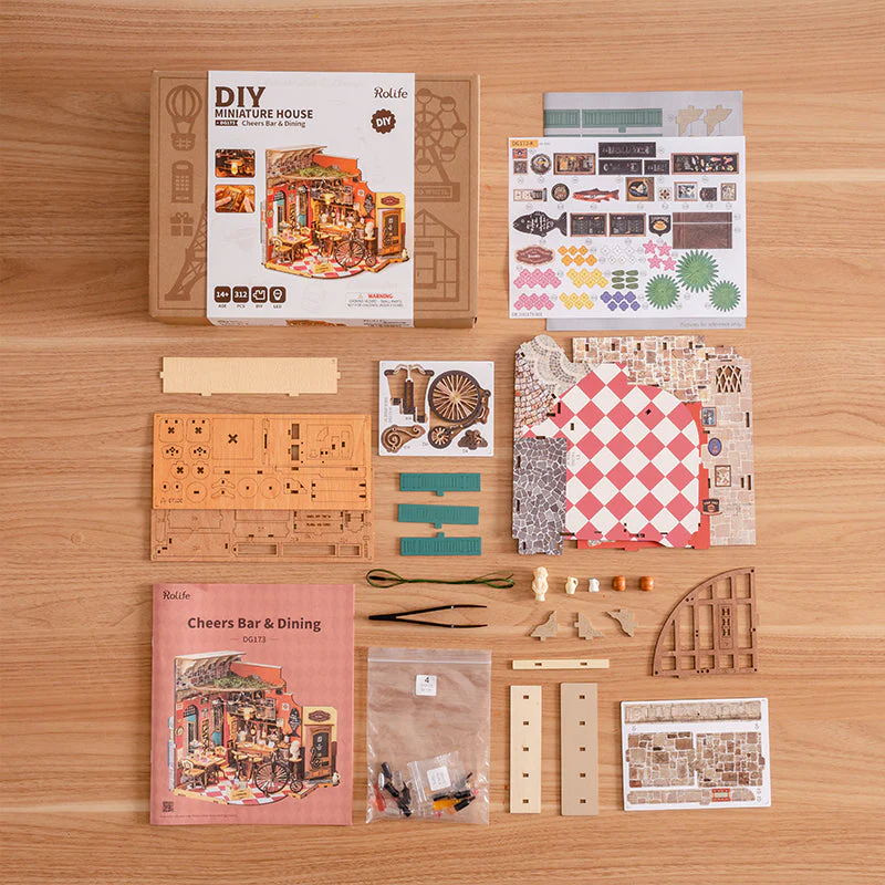Robotime Rolife Cheers Bar & Dining DIY Miniature House DG173 - Image 7