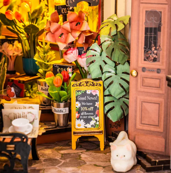 Robotime Rolife DIY Book Nook Floral Corner TGB09 - Image 3