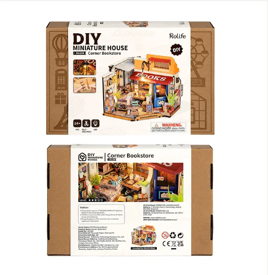 Robotime Rolife DIY Miniature House Corner Bookstore - Image 2