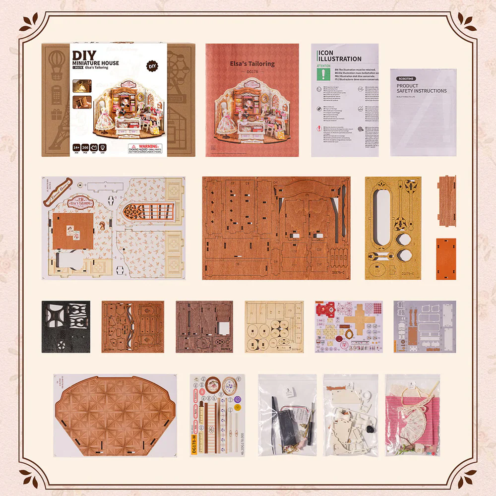 Robotime Rolife DIY Miniature House - Elsa's Tailoring DG178 - Image 4
