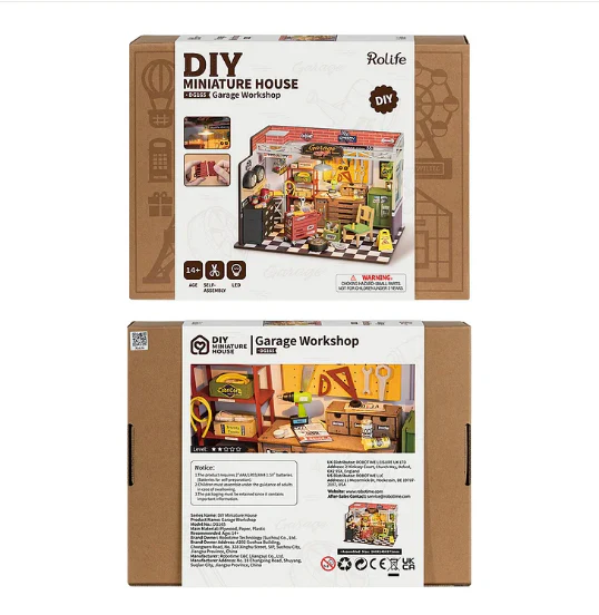 Robotime Rolife DIY Miniature House Garage Workshop - Image 2