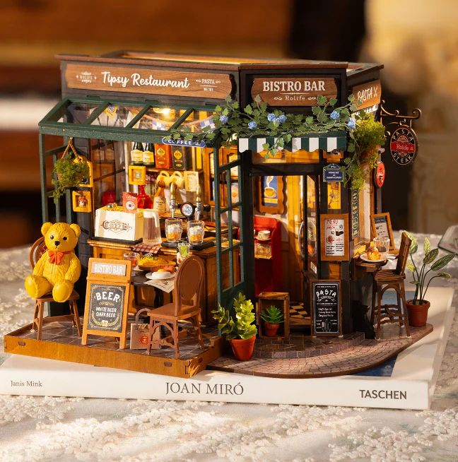 Robotime Rolife DIY Miniature House Tipsy Restaurant DG167 - Image 2