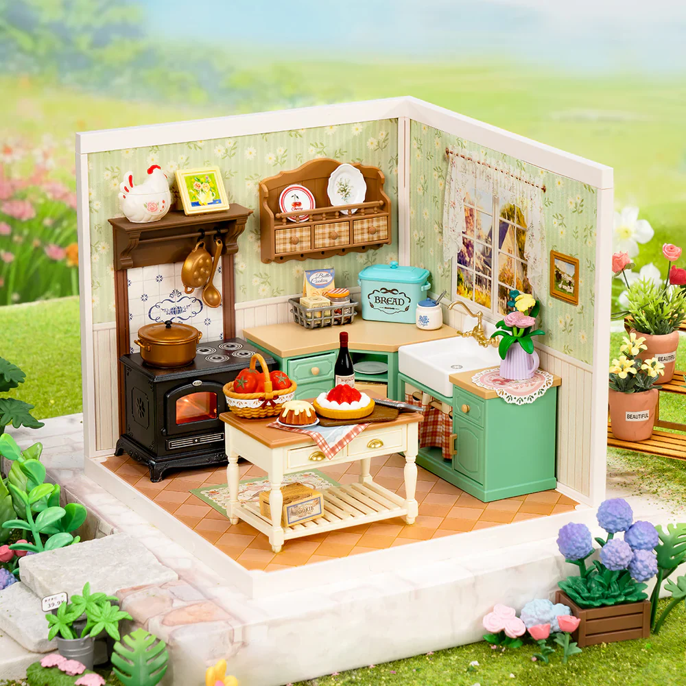 Robotime Rolife Farmhouse Kitchen DIY Miniature House DW024 - Image 5