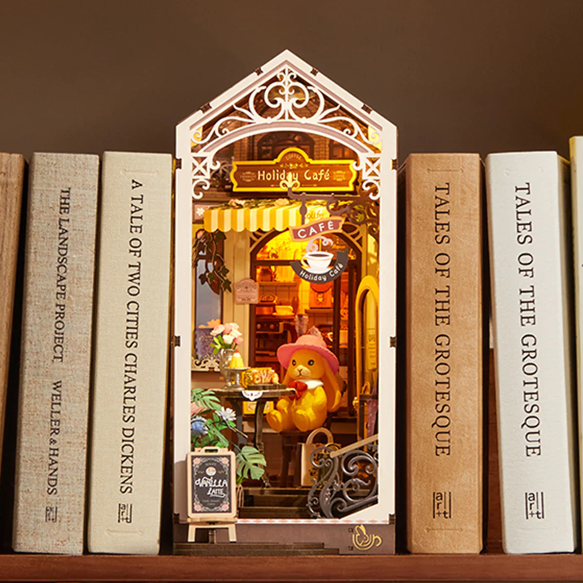 Robotime Rolife Holiday Cafe DIY Book Nook Shelf Insert TGB15 - Image 3