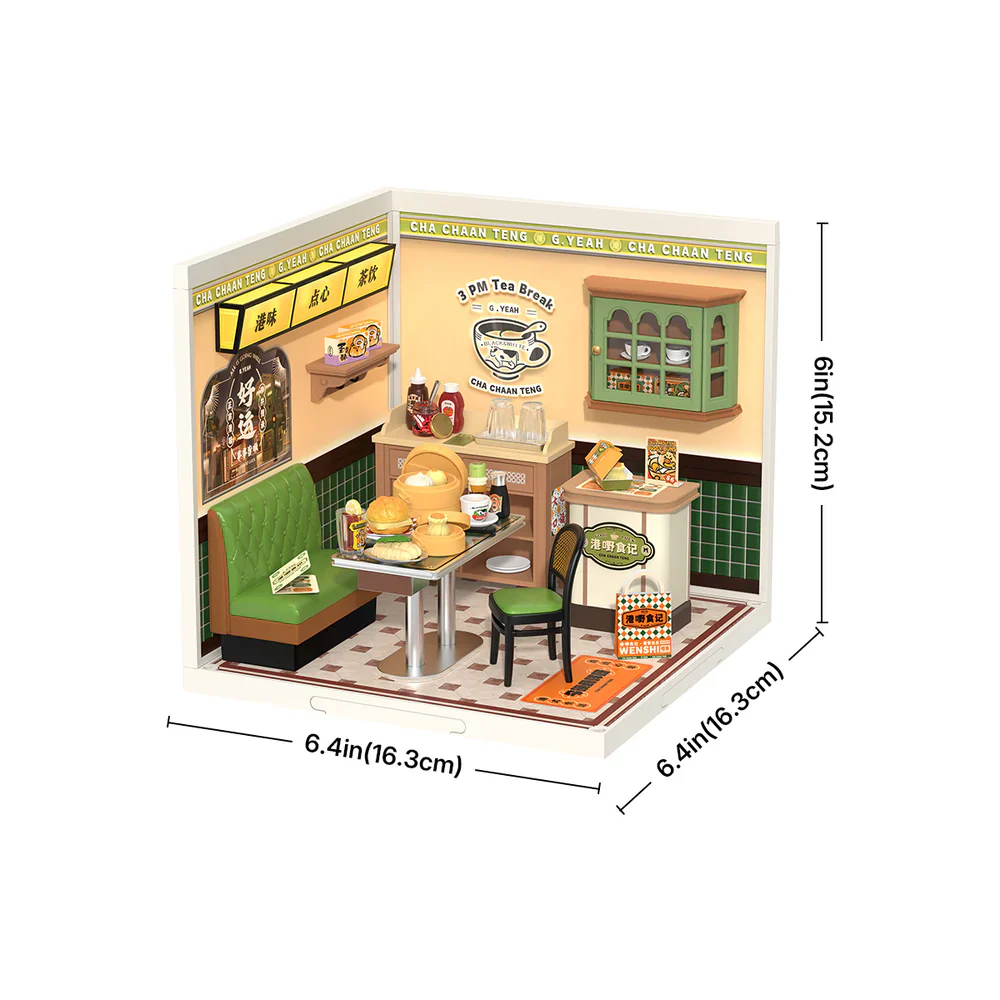 Robotime Rolife Hong Kong Bites Cafe Super Creator Miniature House DW021 - Image 2