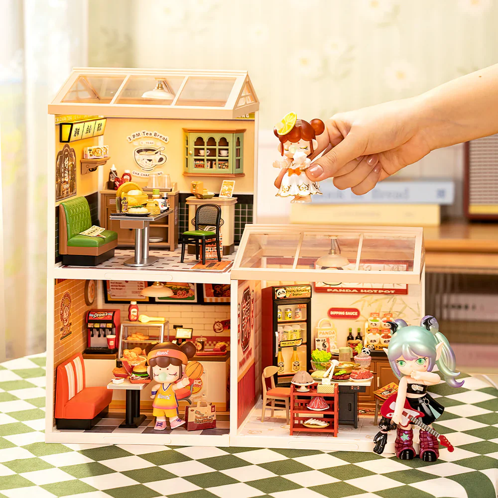 Robotime Rolife Hong Kong Bites Cafe Super Creator Miniature House DW021 - Image 4
