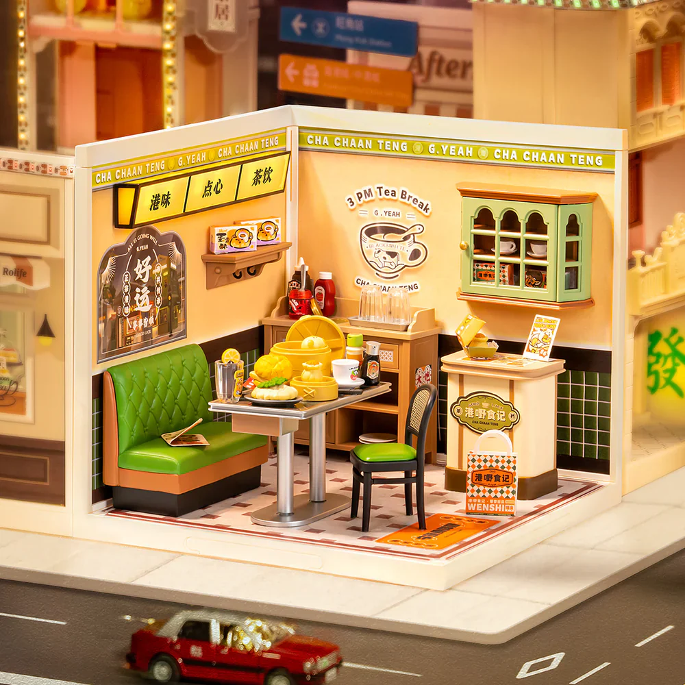 Robotime Rolife Hong Kong Bites Cafe Super Creator Miniature House DW021 - Image 6