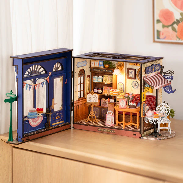 Robotime Rolife Leisure Time Tea Room DIY Miniature House DG171 - Image 3