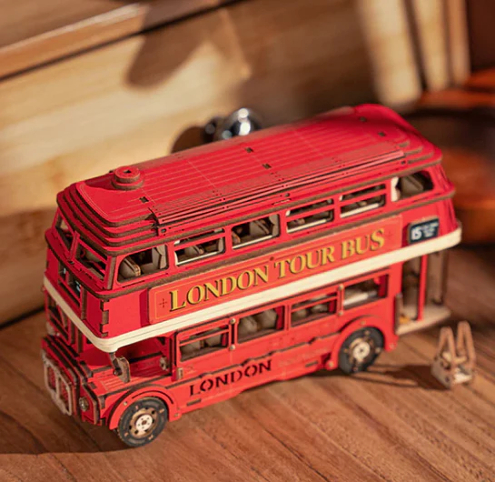 Robotime Rolife London Tour Bus 3D Wooden Puzzle - Image 2