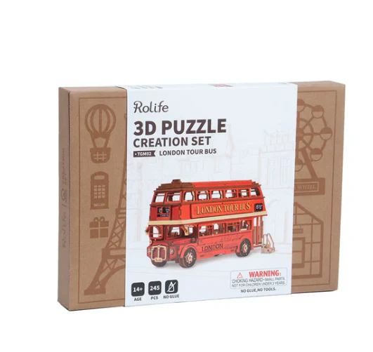 Robotime Rolife London Tour Bus 3D Wooden Puzzle - Image 6