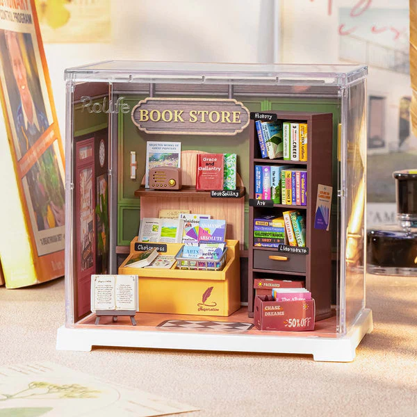 Robotime Rolife Memory Book Store DIY Miniature House DWS04B - Image 2
