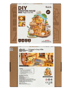 Robotime Rolife Puppy's Cozy Villa DIY Miniature House DG169 - Image 2