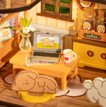 Robotime Rolife Puppy's Cozy Villa DIY Miniature House DG169 - Image 4