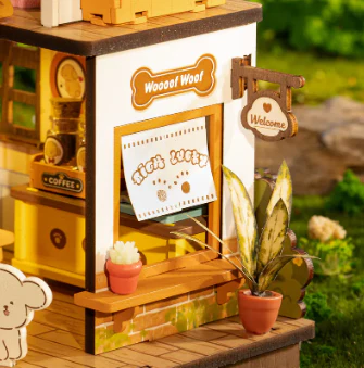 Robotime Rolife Puppy's Cozy Villa DIY Miniature House DG169 - Image 5