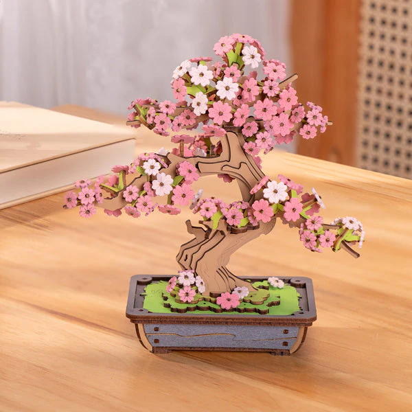 Robotime Rolife Sakura Bonsai DIY Wooden 3D Puzzle TG415 - Image 2