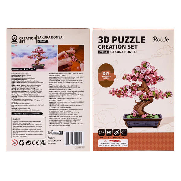 Robotime Rolife Sakura Bonsai DIY Wooden 3D Puzzle TG415 - Image 5