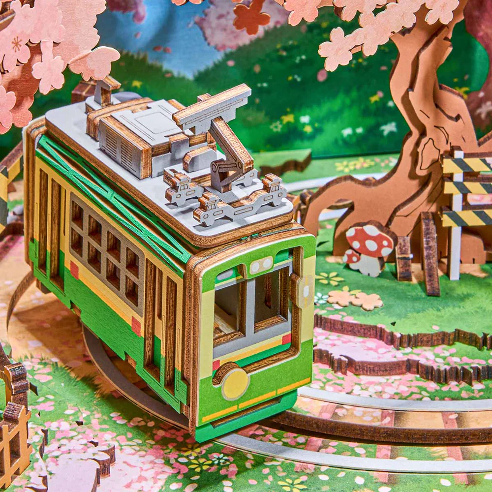 Robotime Rolife Sakura Dreamy Tour DIY Music Box 3D Wooden Puzzle AMT02 - Image 5