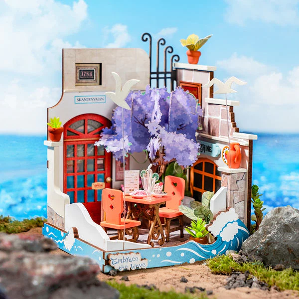 Robotime Rolife Sea Holiday Restaurant DIY Miniature House DS039 - Image 2