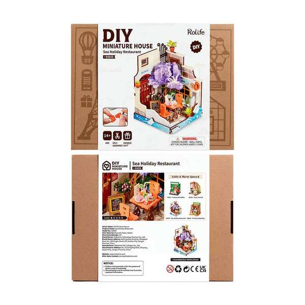 Robotime Rolife Sea Holiday Restaurant DIY Miniature House DS039 - Image 5