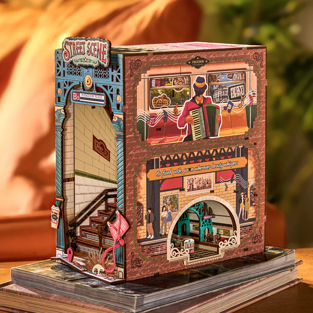 Robotime Rolife Street Scene DIY Book Nook Shelf Insert TGB13 - Image 3