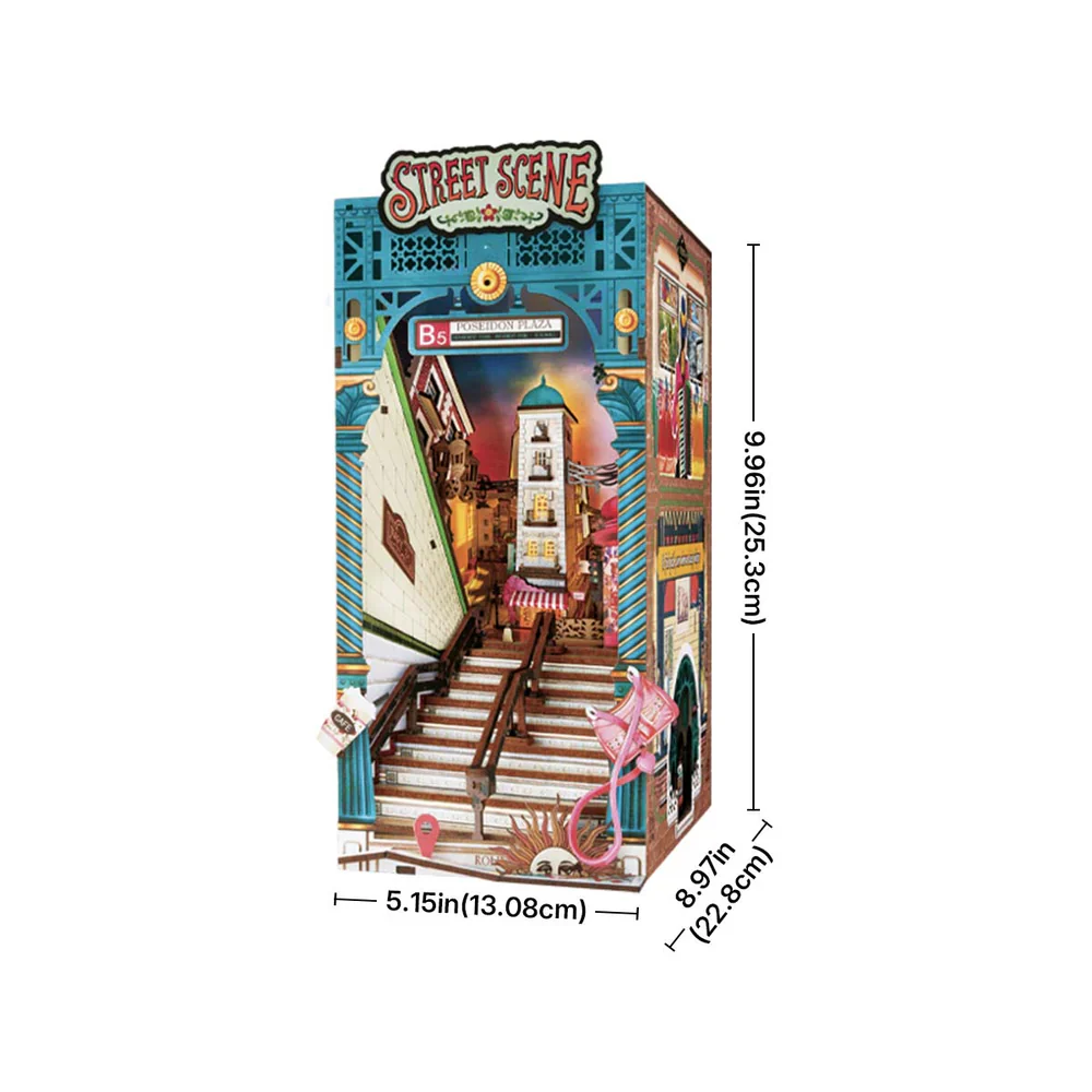 Robotime Rolife Street Scene DIY Book Nook Shelf Insert TGB13 - Image 6