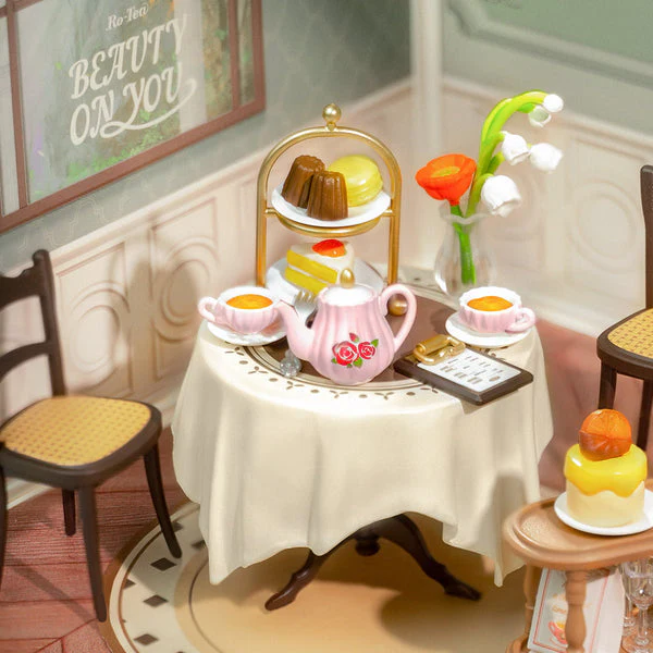 Robotime Rolife Sweet Sips Tea DIY Miniature House DW011 - Image 4