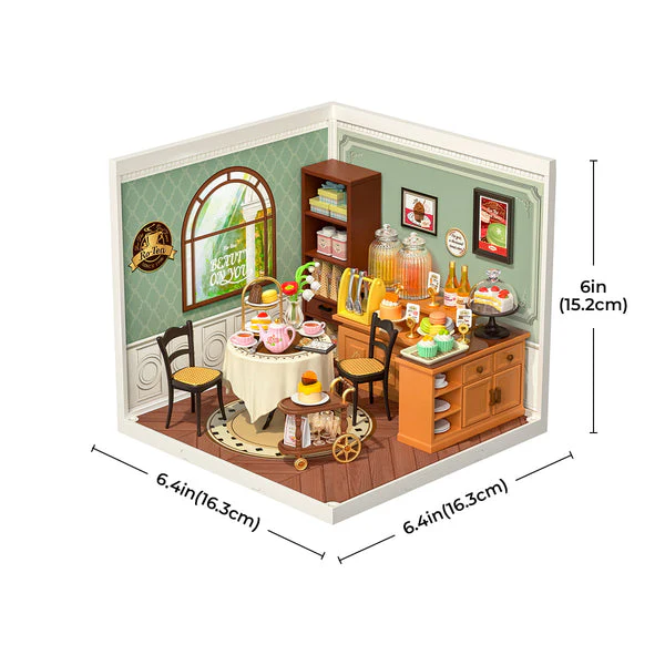 Robotime Rolife Sweet Sips Tea DIY Miniature House DW011 - Image 5