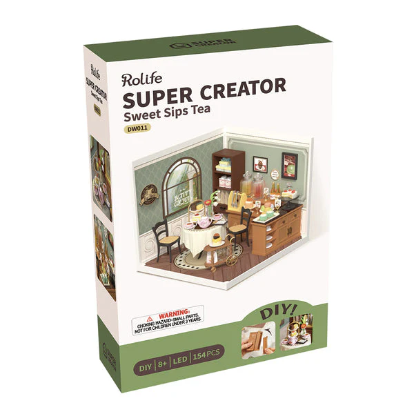 Robotime Rolife Sweet Sips Tea DIY Miniature House DW011 - Image 6