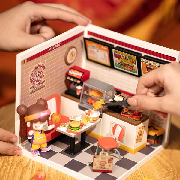 Robotime Rolife Yum Yum Burgers DIY Miniature House DW010 - Image 2