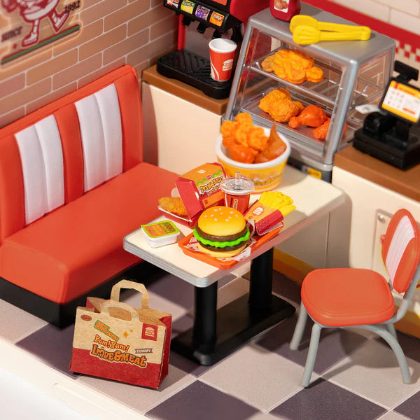 Robotime Rolife Yum Yum Burgers DIY Miniature House DW010 - Image 3