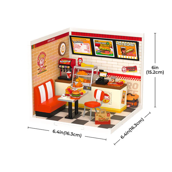 Robotime Rolife Yum Yum Burgers DIY Miniature House DW010 - Image 5