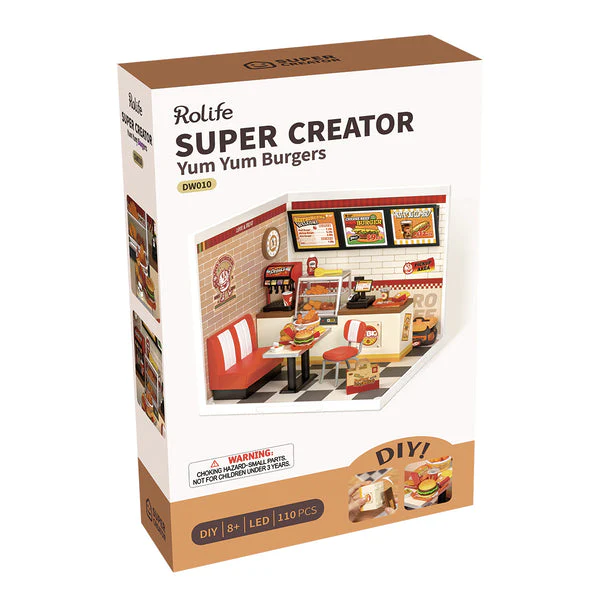 Robotime Rolife Yum Yum Burgers DIY Miniature House DW010 - Image 6